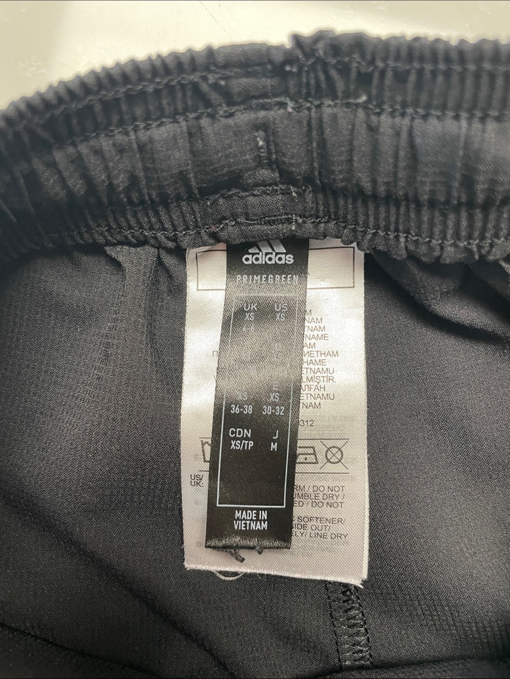 adidas Black Shorts with White Three-Stripe Accents Drawstring Waist - Picture 2 of 5